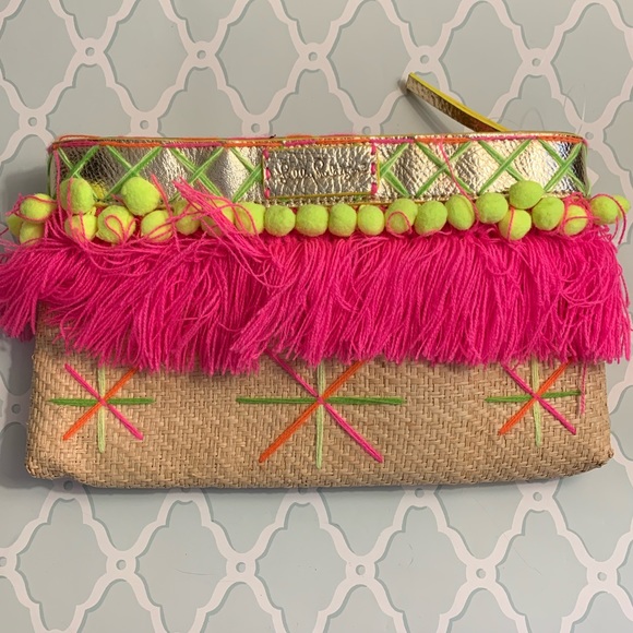 🎁 NWOT Lilly Pulitzer Baja Straw Clutch - Picture 3 of 6